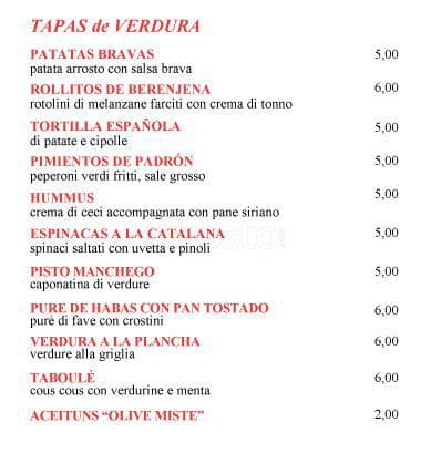 Menu di Il Tasca Milano 