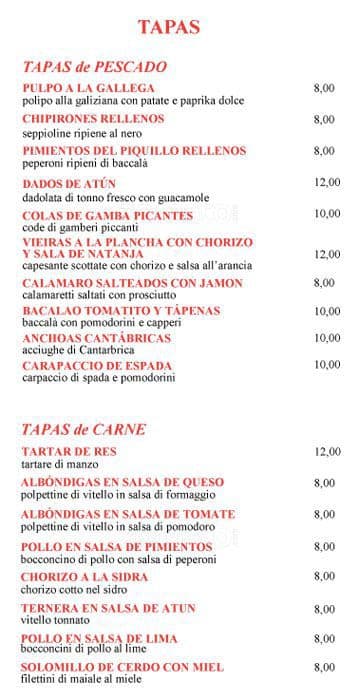 Menu di Il Tasca Milano 