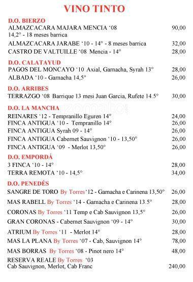 Menu di Il Tasca Milano 