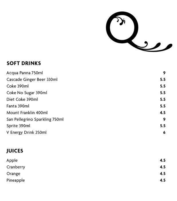 Carta de Minq Bar & Lounge