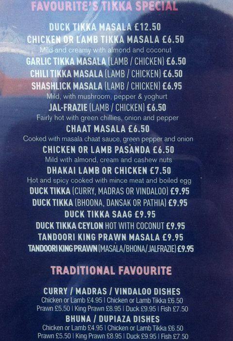 Blue Mint menu