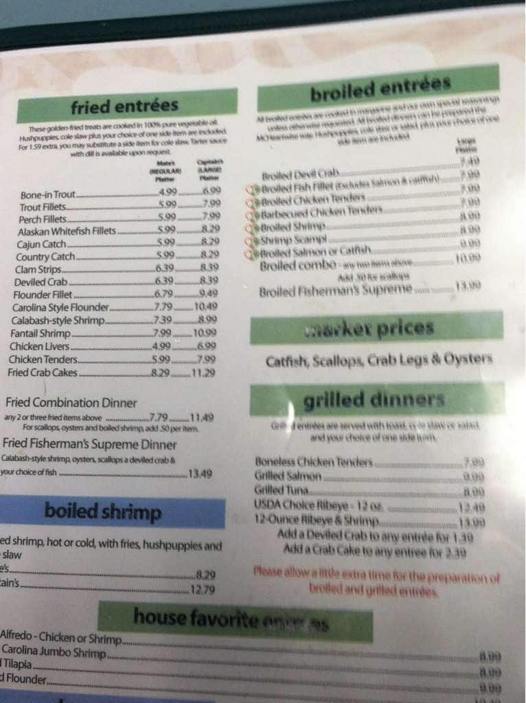 Menu at Libby Hill restaurant, Greensboro, Cotswold Ave