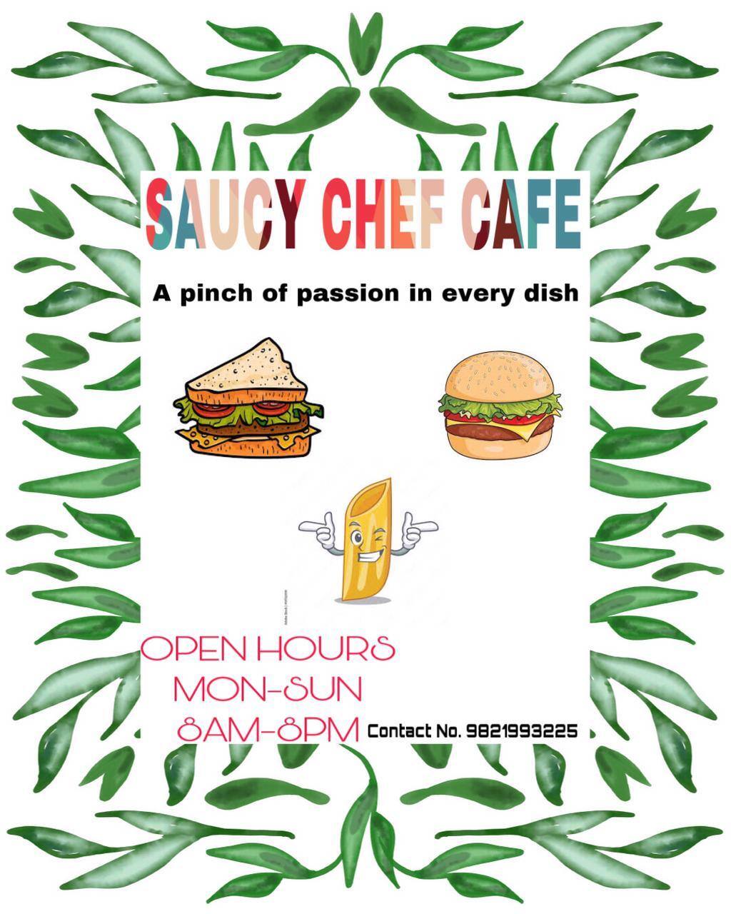 Menu Of Saucy Chef Cafe, Sector PI, Greater Noida