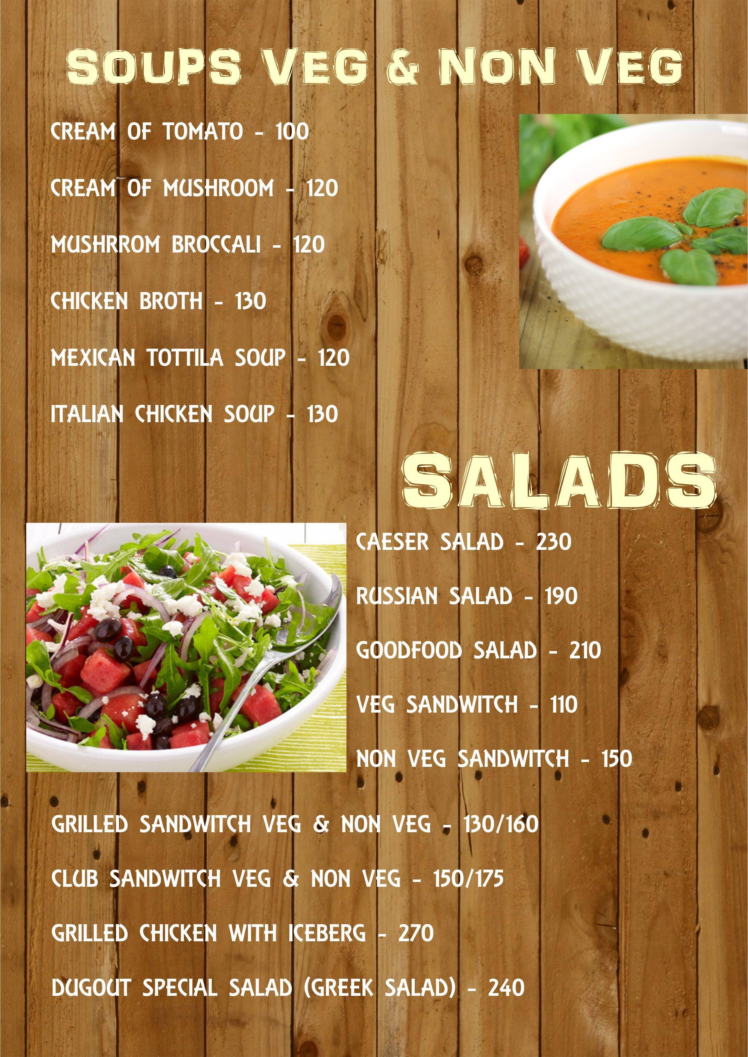 Menu at The Dugout Sports Grill Bar & Lounge, Dehradun