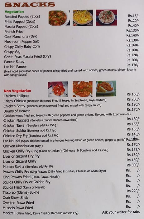 Goan Spice menu