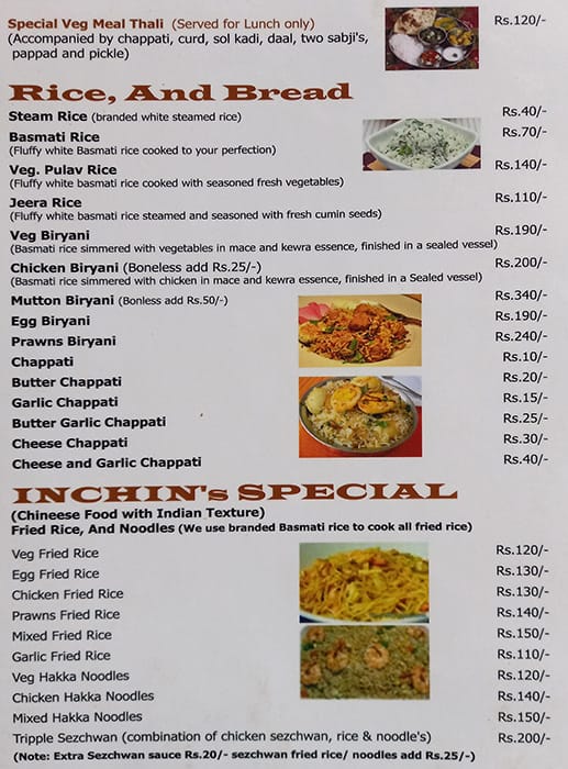 Goan Spice menu