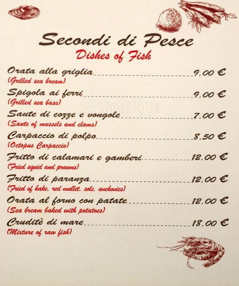 Menu di Ponentino - Ristorante - Trastevere 