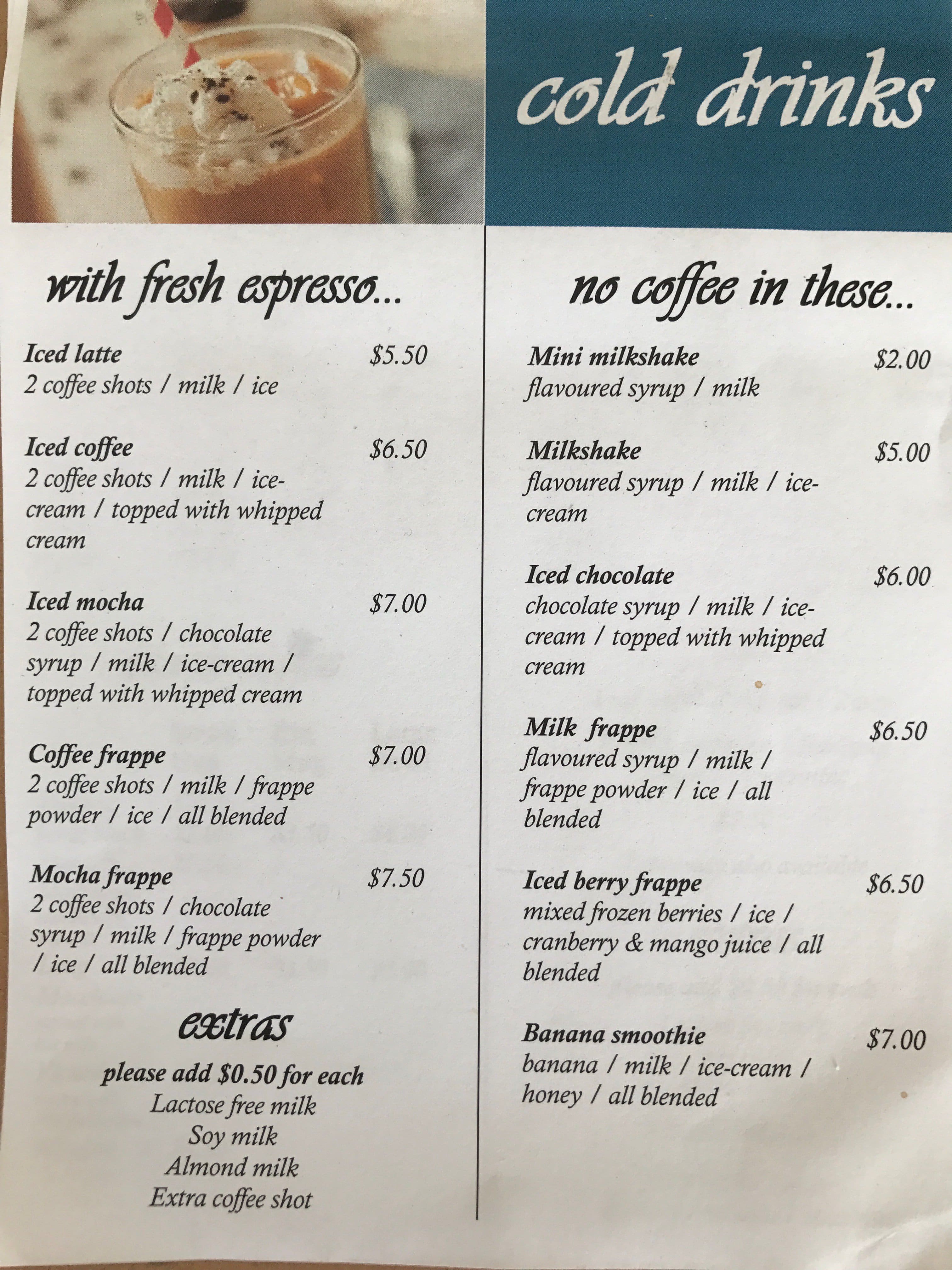 Menu at Buon Caffe Carseldine cafe, Carseldine