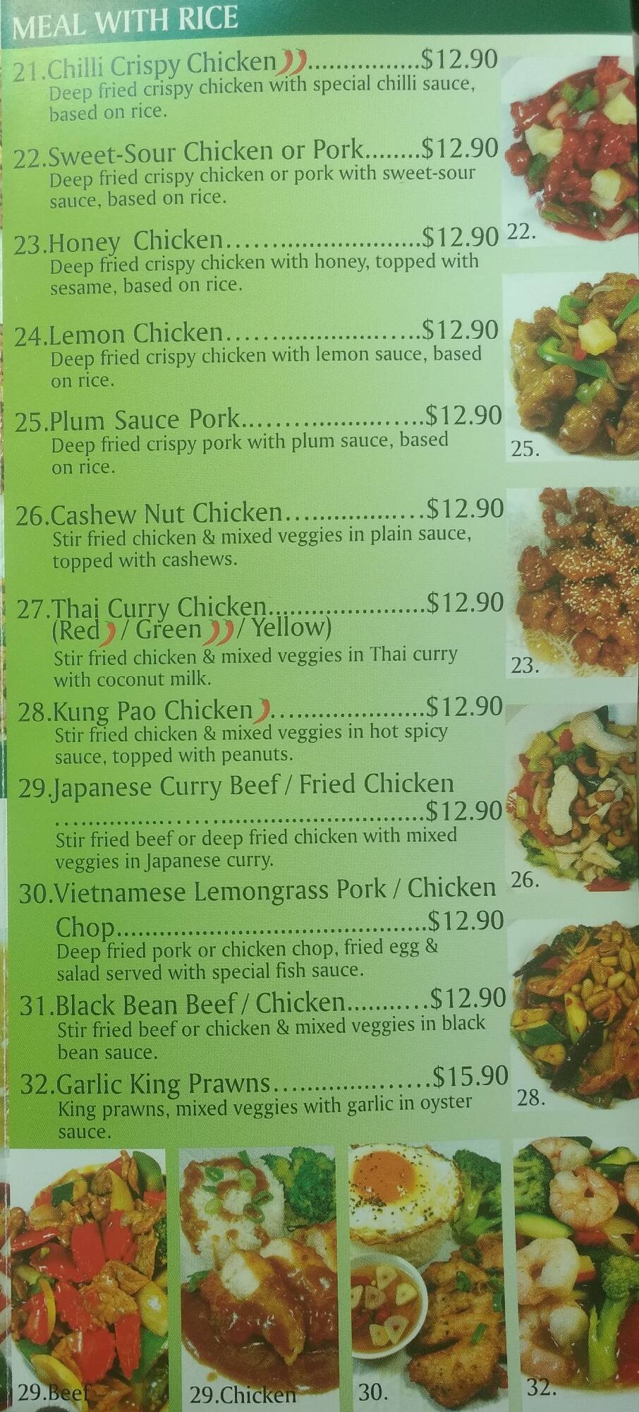 Menu at Master Noodle restaurant, Grange