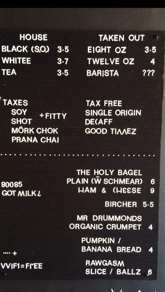 Engine Room Espresso Menu, Menu for Engine Room Espresso, North Perth