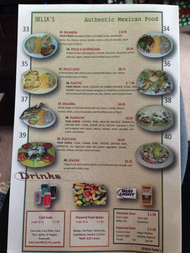Menu At Delias Taqueria Restaurant Dayton The Restaurant Information Including Delias Taqueria Menu Items And Prices May Have Been Modified Since Last Website Update