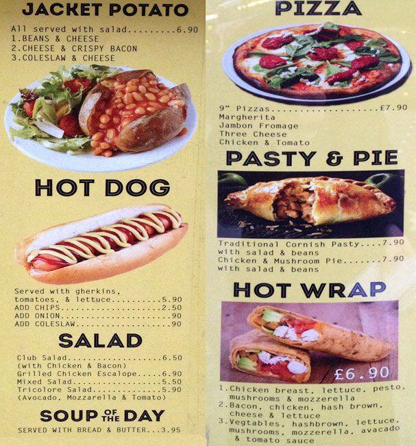 Menu at Panini cafe, London, 20 Buckingham Palace Rd