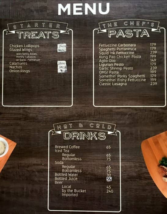 Pasta Amore Menu, Menu podniku Pasta Amore, Kapitolyo, Pasig City