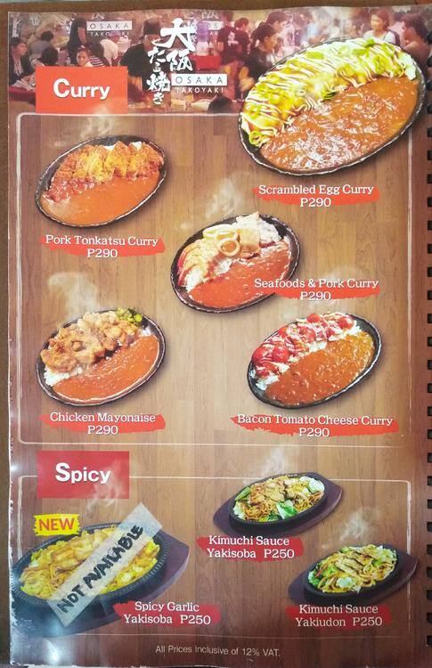 Osaka Takoyaki Menu Menu Para Osaka Takoyaki Don Bosco Paranaque City