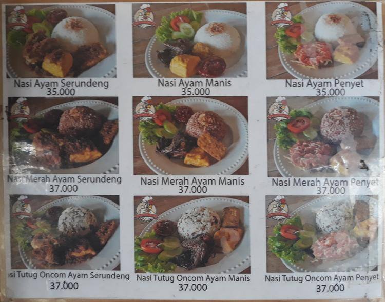 Menu At Ayam Serundeng Bang Jay Cafe Bandung