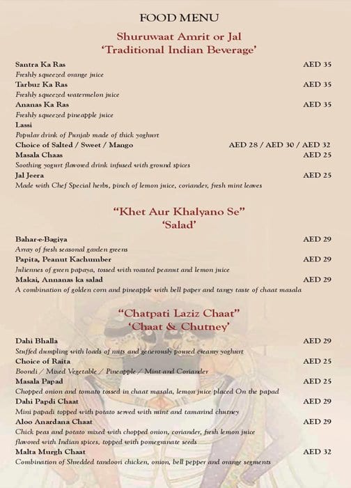 Mumtaz Mahal - Arabian Courtyard Hotel and Spa Menu - Zomato