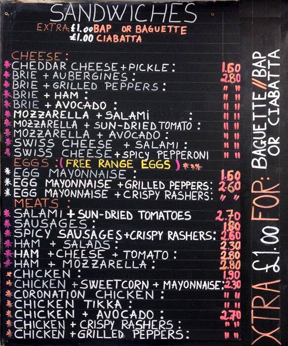 Menu at Cafe Du Parc, London