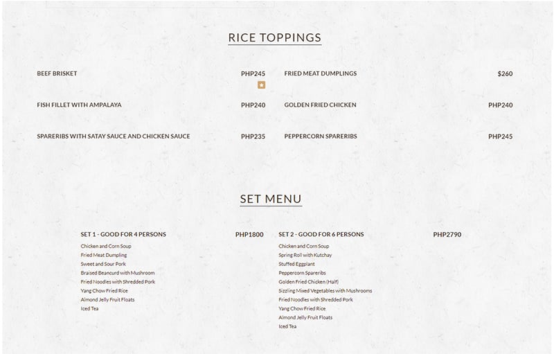 Menu at LUK YUEN Chinese Restaurant, Cash and Carry Mall Makati City