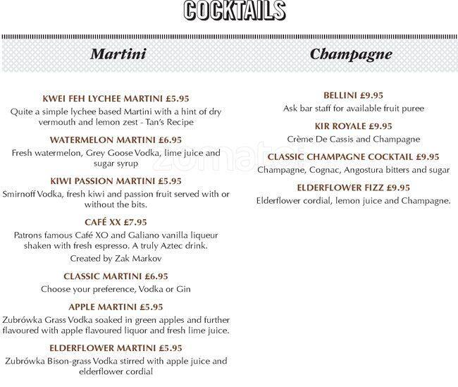 Menu at The Horseshoe pub &amp; bar, Birmingham, Stratford Rd