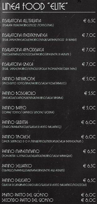 Menu di noir Bistrot Cafè 