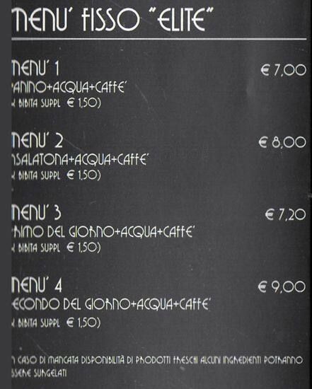 Menu di noir Bistrot Cafè 