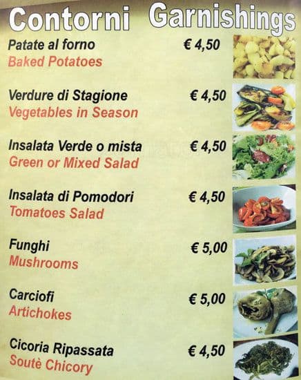 Menu di Alla Lupa 