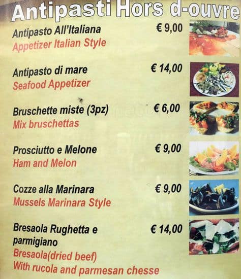 Menu di Alla Lupa 