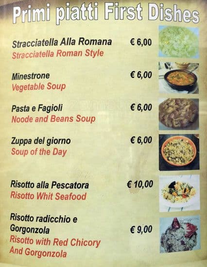 Menu di Alla Lupa 