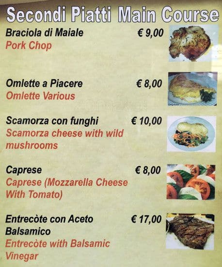 Menu di Alla Lupa 
