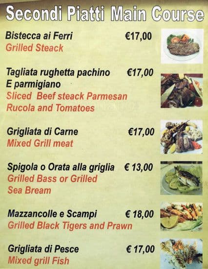 Menu di Alla Lupa 