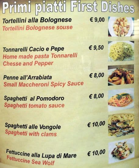 Menu di Alla Lupa 