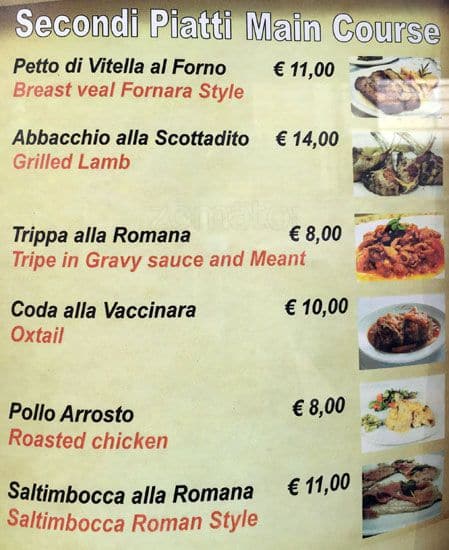 Menu di Alla Lupa 