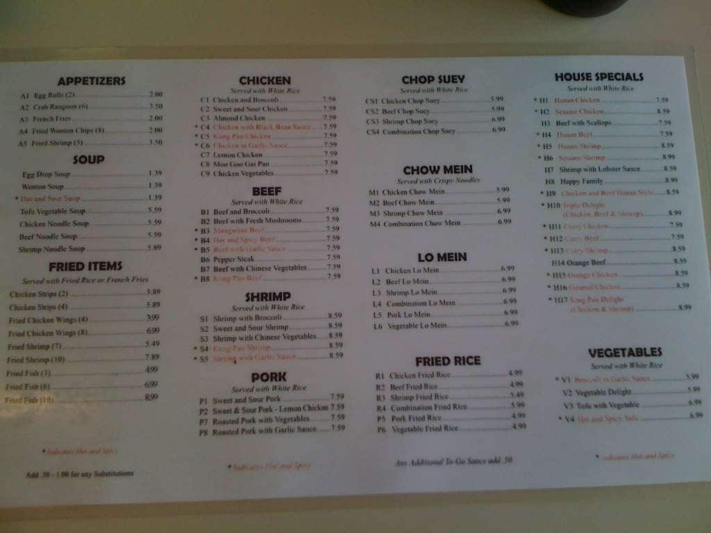 Wen Wah Chinese Menu, Menu v reštaurácii Wen Wah Chinese, East Side, San Antonio Urbanspoon/Zomato