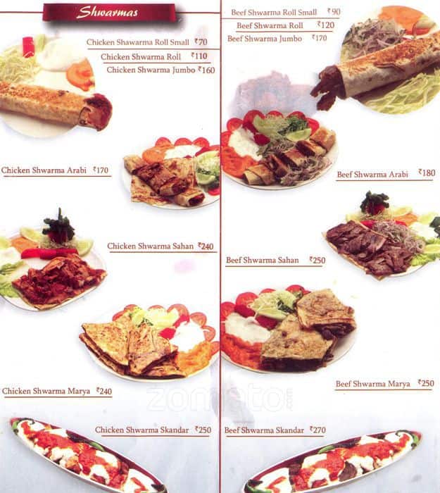 Shawarma King Menu, Menu for Shawarma King, Kalyan Nagar, Bangalore