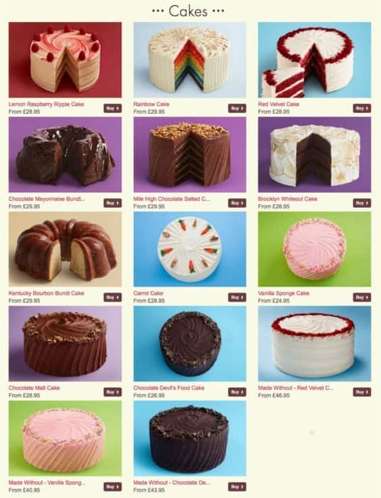 The Hummingbird Bakery Menu, Menu for The Hummingbird Bakery, Soho