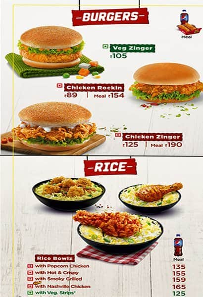 KFC Menu, Menu for KFC, Connaught Place, New Delhi - Zomato