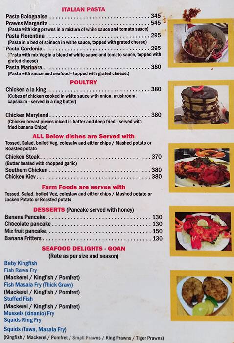 Chik 'n' Fish menu