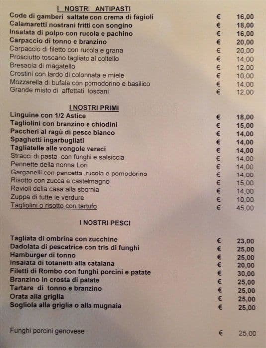 Al Conte Ugolino Menu Menu For Al Conte Ugolino San Babila - 