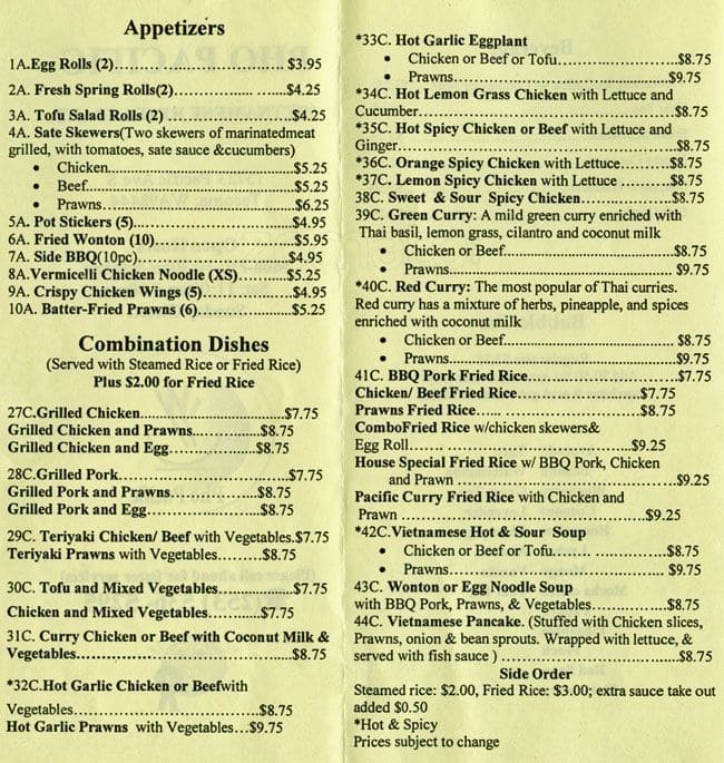 Pho Pacific Menu, Menu For Pho Pacific, Tacoma, Tacoma - Urbanspoon Zomato