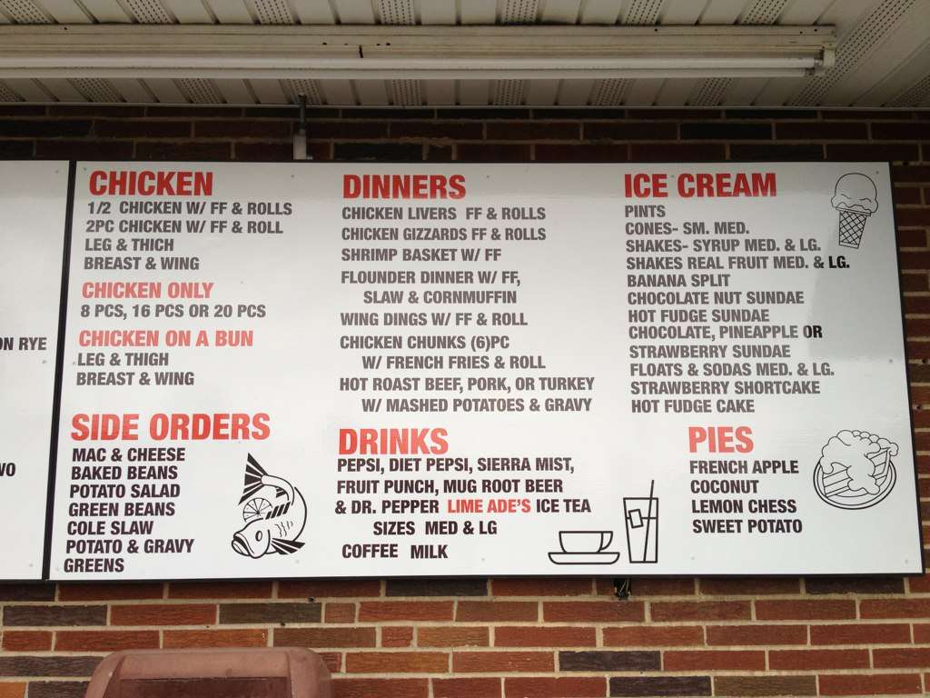 Menu at Dunn's Drive In Barbecue, Richmond