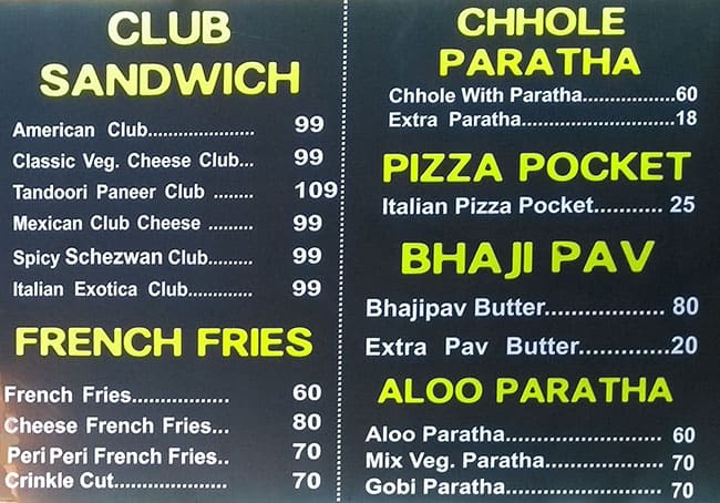 Grill Villa menu