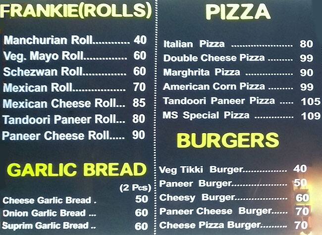 Grill Villa menu