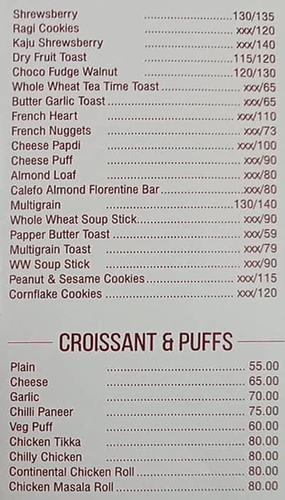 Celejor Cake Shop Khar menu