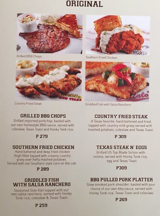 Chubby's Rib Shack Menu, Menu for Chubby's Rib Shack, Legaspi Village