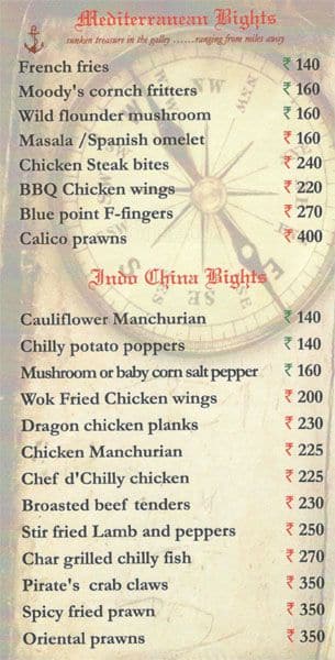 THE PIRATES BAR (HIX) menu