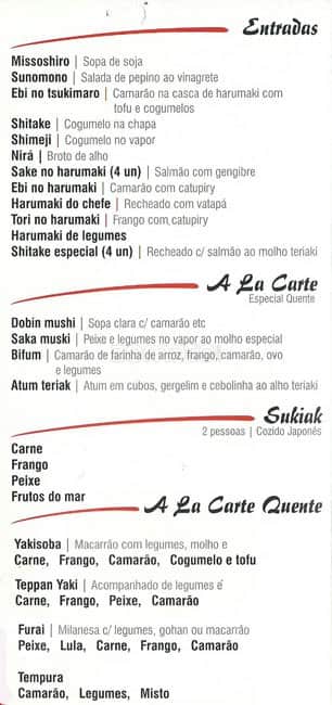 Via Farani cardápio