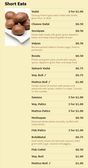 Babu menu