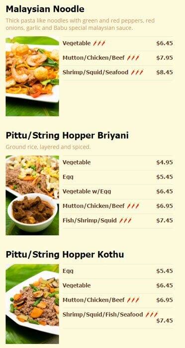 Babu menu