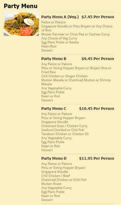 Babu menu