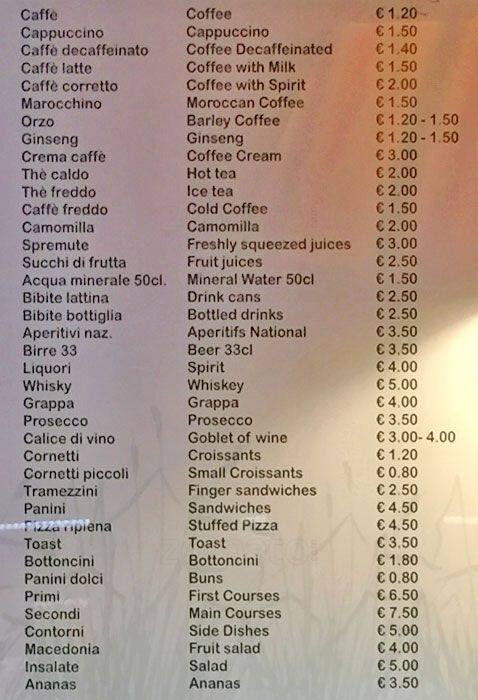 Menu di Noname Cafe 